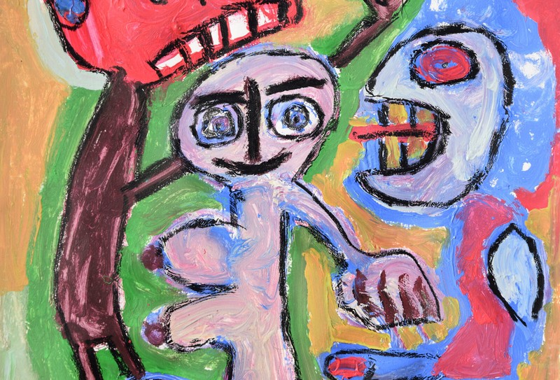 Frank-Kirk Ehm-Marks 1961-2022 Berlin / Painting Acrylic Demons Bizarre / Art Brut gallery