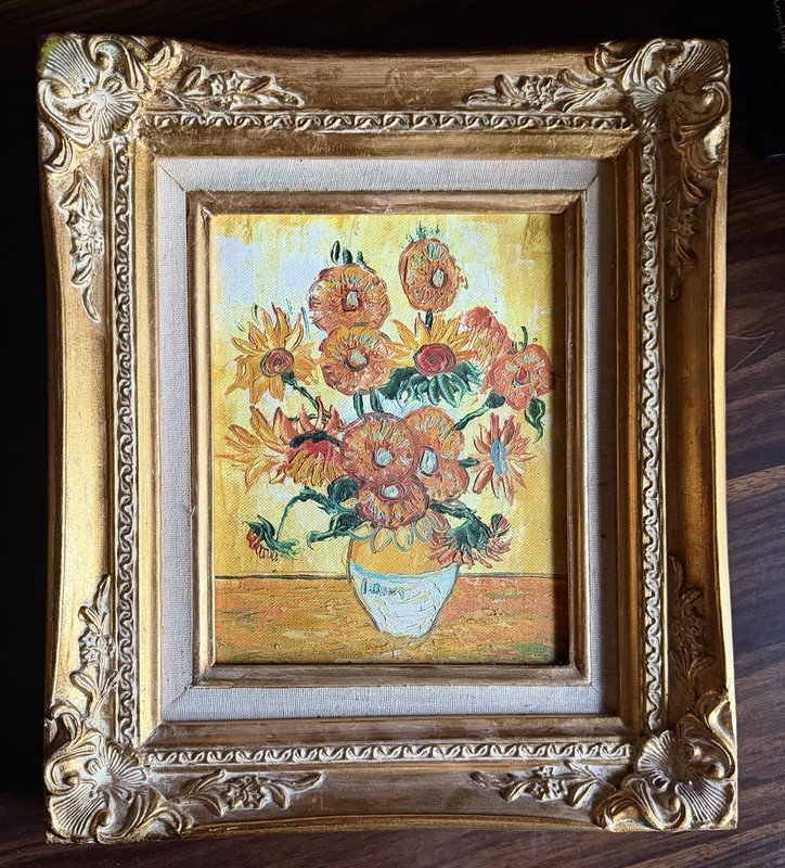 Vincent Van Gogh Sunflowers Original Art Piece Oil On Canvas Vintage Beauty