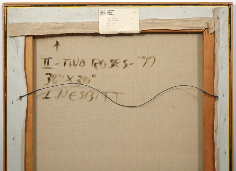 Orginal Lowell Nesbitt 'Two Roses' Painting with Gallery Label gallery