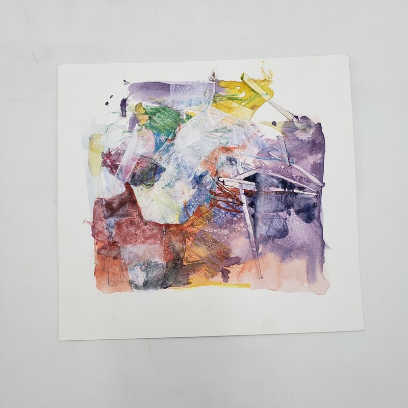 Small Abstract Painting on Thick Paper Unsigned ( Robert Neil Vaughn Jr )