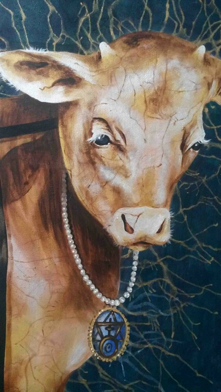 art painting acrylic oil canvas direct from the artist original golden calf veal gallery
