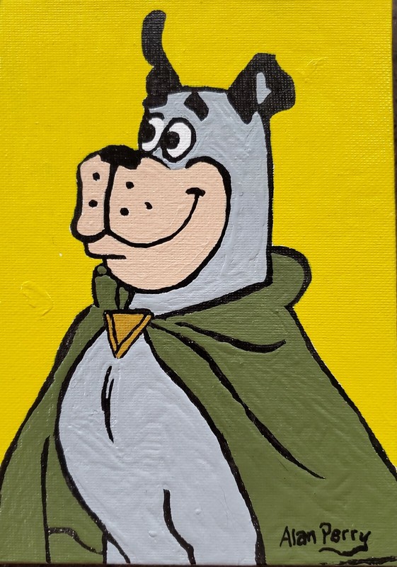 Wonder Dog, DC Superhero Sidekick, Original 5" x 7" Acrylic Painting gallery