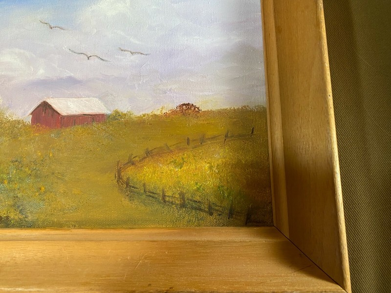 Jacquelyn Battle "Barn And Farm Landscape Scene" - Oil Painting - Signed/Framed gallery