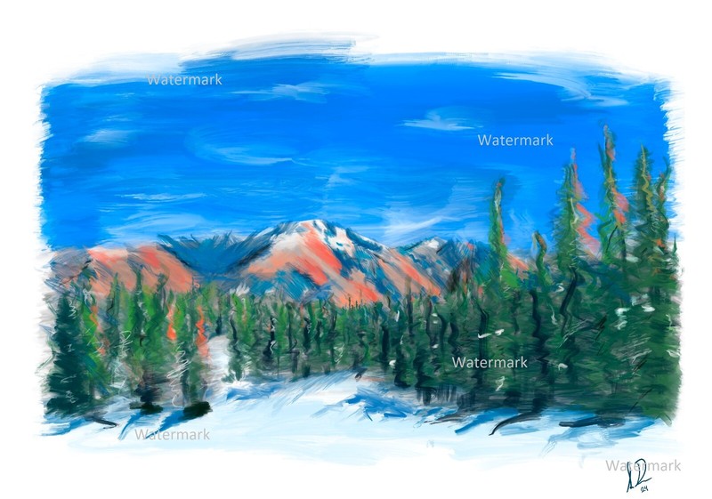 Colorado Mountains Painting 'Telluride' Large Print on Canvas Landscape Art Snow gallery