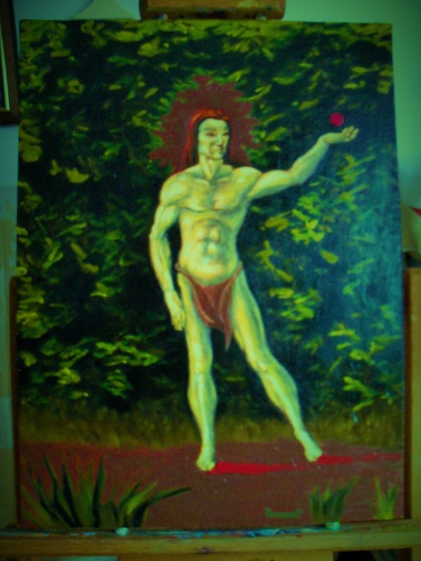 The Guardian Angel Original Oil Painting on Canvas 18×24 Spiritual Mystic Prayer