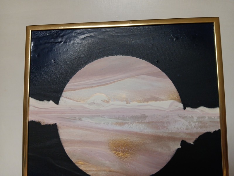 Vintage Original Painting Abstract Art David Majchrzak Cosmic Minimalist Decor gallery