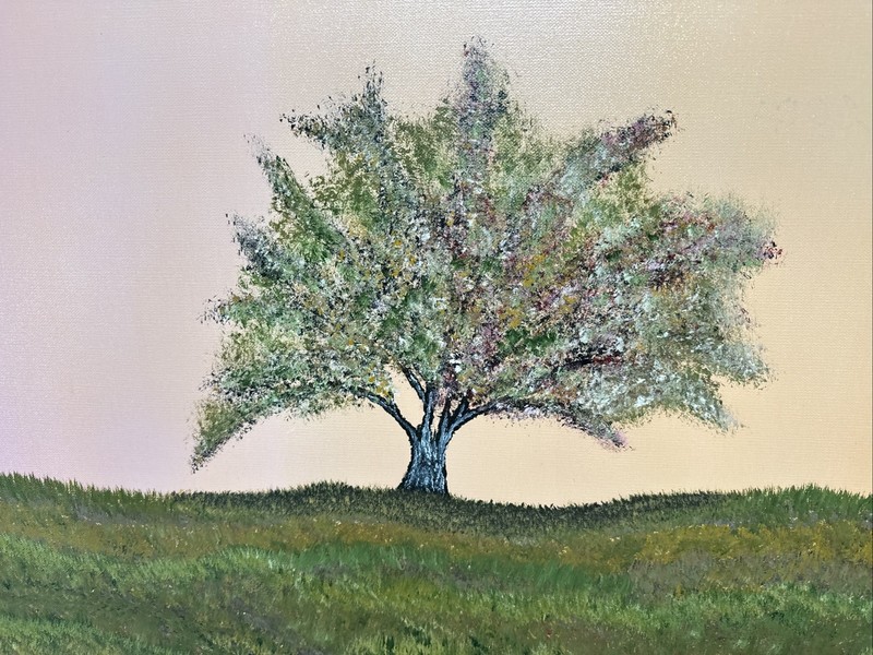 Tree acrylic Original painting original by artist 24x36 Landscape Sunset Art gallery