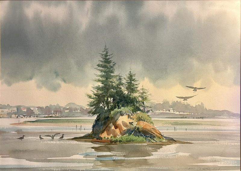 Signed Jess Cauthorn AWS (1923-2005) Watercolor Painting 23”x29” C-1960