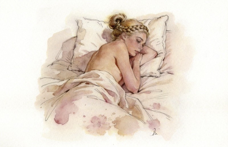 Original Female Figure Portrait Classical Painting 5.5×8.5 Book page