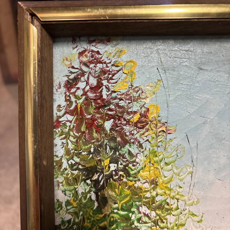 Vintage Haitian Village Oil on Canvas Framed 16 1/2" X 11 1/2" Veronique? gallery