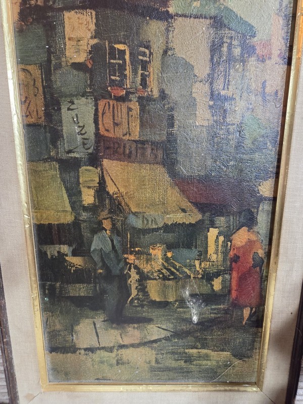 "Paris in the Spring" PAUL ROMIER VTG ART PRINT Paris 1960s Mid-Century gallery