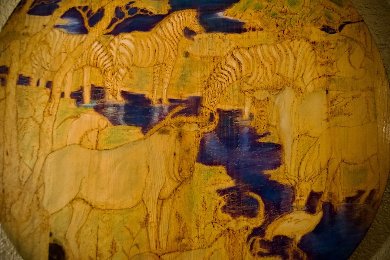 "A Drink at Dusk" Mixed Medium ORIGINAL Art on Wood African Animals gallery