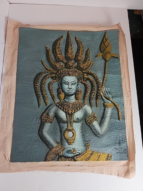 Apsara Dancer In Hindu & Buddhist Mythology & Khmer Art Of Cambodia, Thick Paint