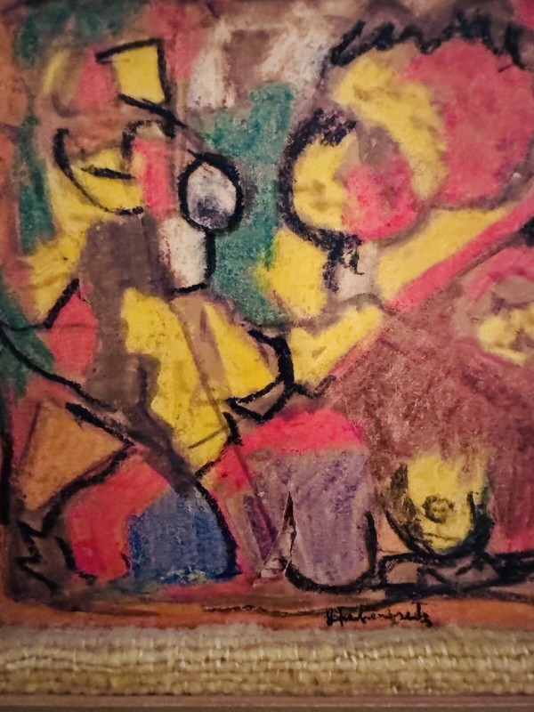 George Habergritz (1909-1998) Signed Mixed Media Painting Zulu Women East Africa gallery