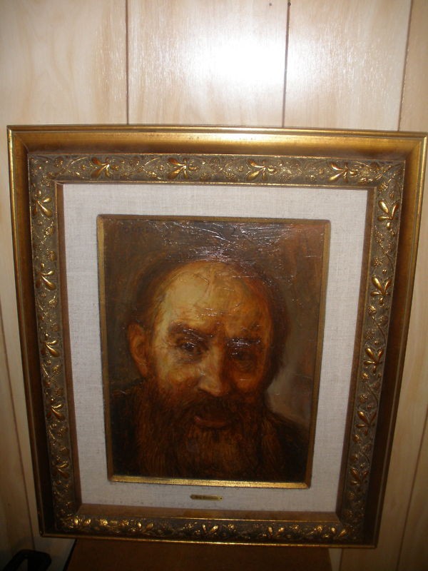 GREAT OIL PAINTING BEARDED MAN PORTRAIT SIGNED DOREMUS