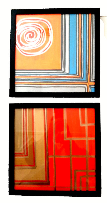 VERTIGO - Original Modern Abstract Art, Acrylic Painting on Canvas, Set of 2. gallery