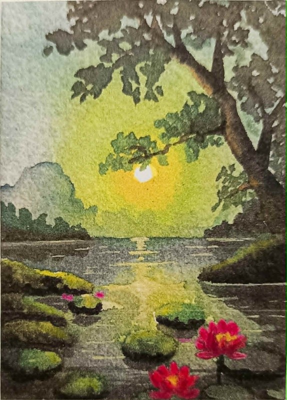 ACEO Limited-Edition Print 2/60 of Original «Silent Reflections». Signed