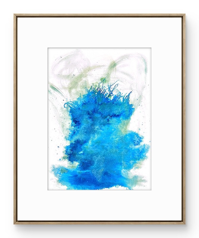 Original Abstract Painting 9×12 Blue Expressive Wall Art Contemporary Decor