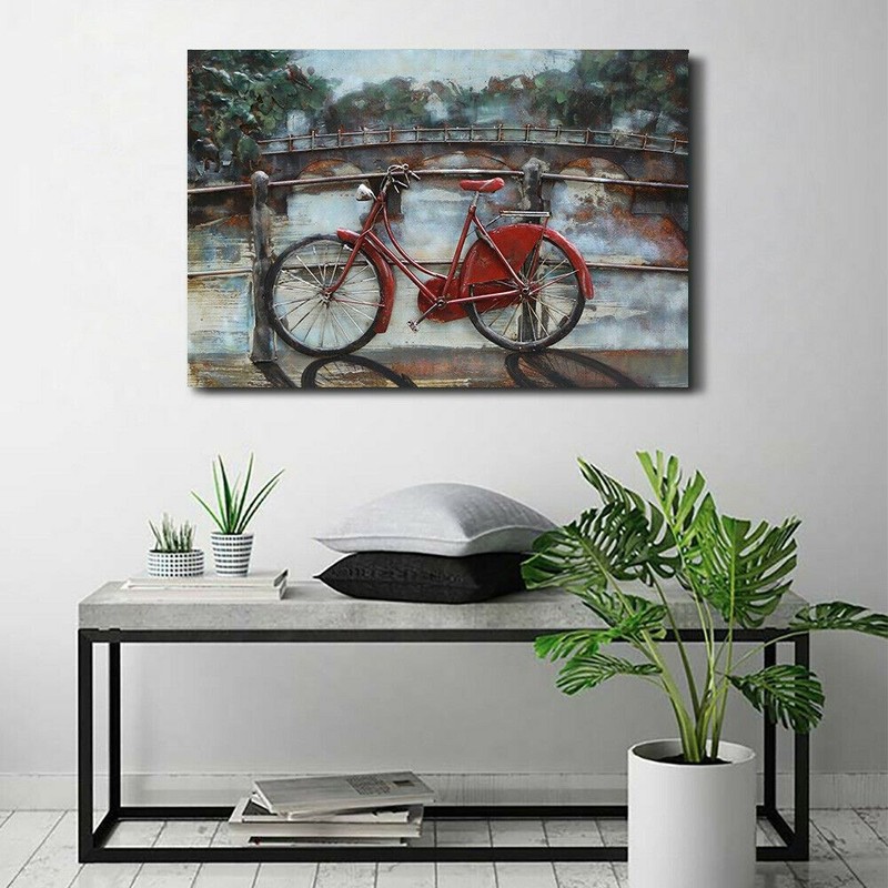 Detailed Handcrafted Bicycle Bike Central Park Memorabilia 3 D Painting gallery