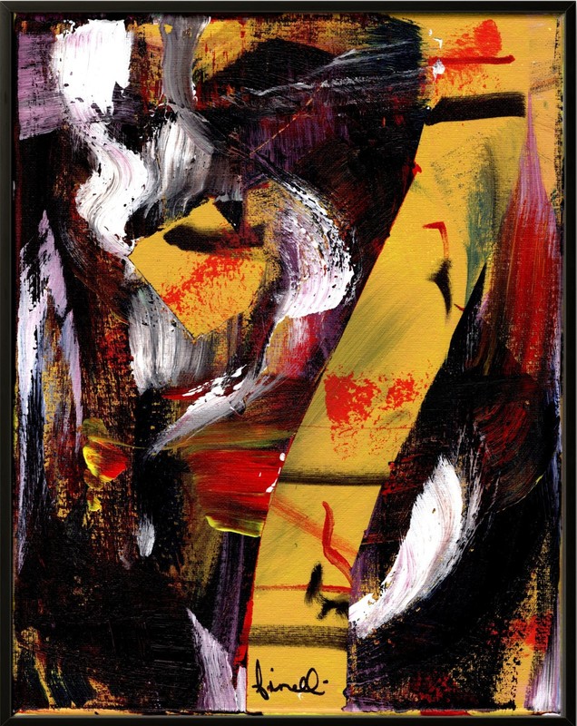 FINELLI ORIGINAL Acryllic Painting High Art Modern Collectible 11×14 COA G9A