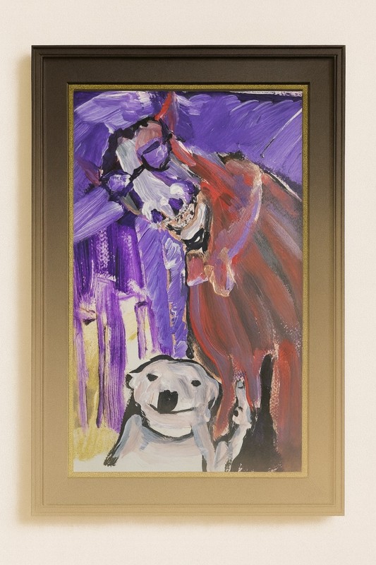 Dog Horse New York Philly Neo Expressionist Original Wall Art 9×12