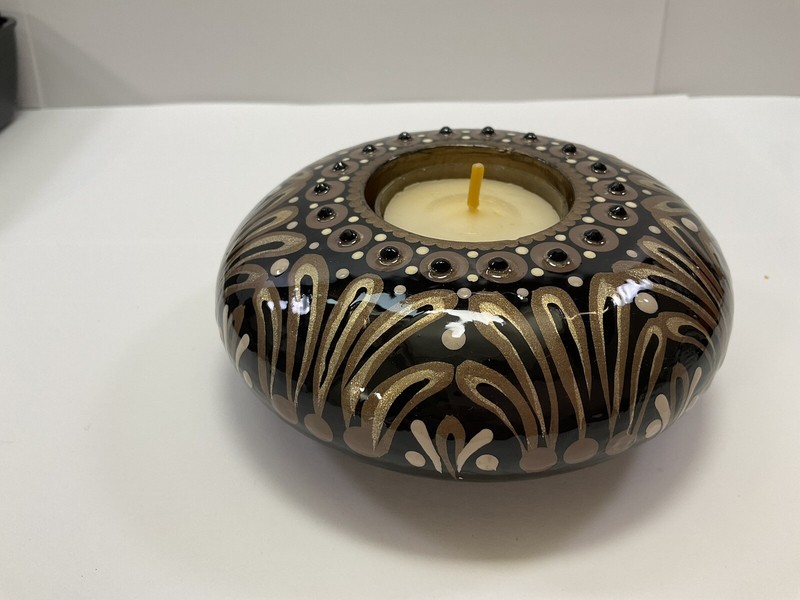 Mandala Candle Holder - Hand Painted Rock - By JaDeL Rocks gallery