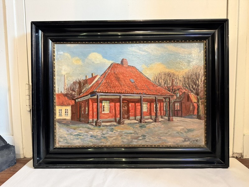 Nygaard, Thorvald, Early 1900s Antique Danish Painting- Nordic Building gallery