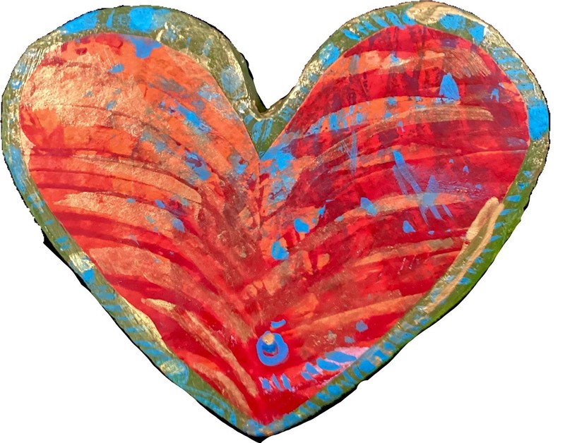 Heart Of Chagall: Le Champ De Mars Valentine Painting OOAK ART Collage Decor