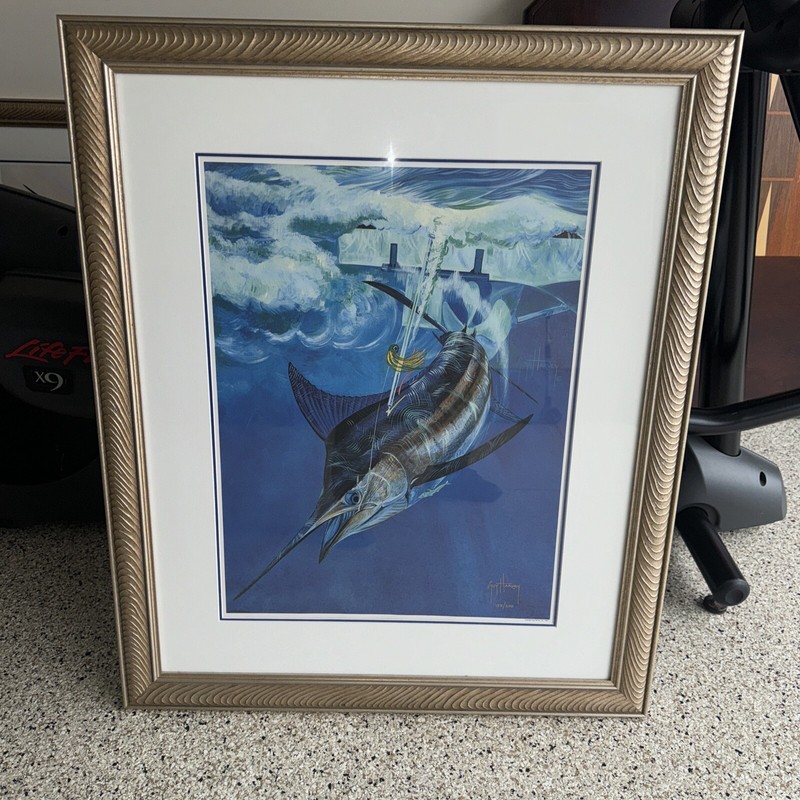 Guy Harvey Signed “Hooked” Wonderfully Framed Lithograph #138/200 gallery