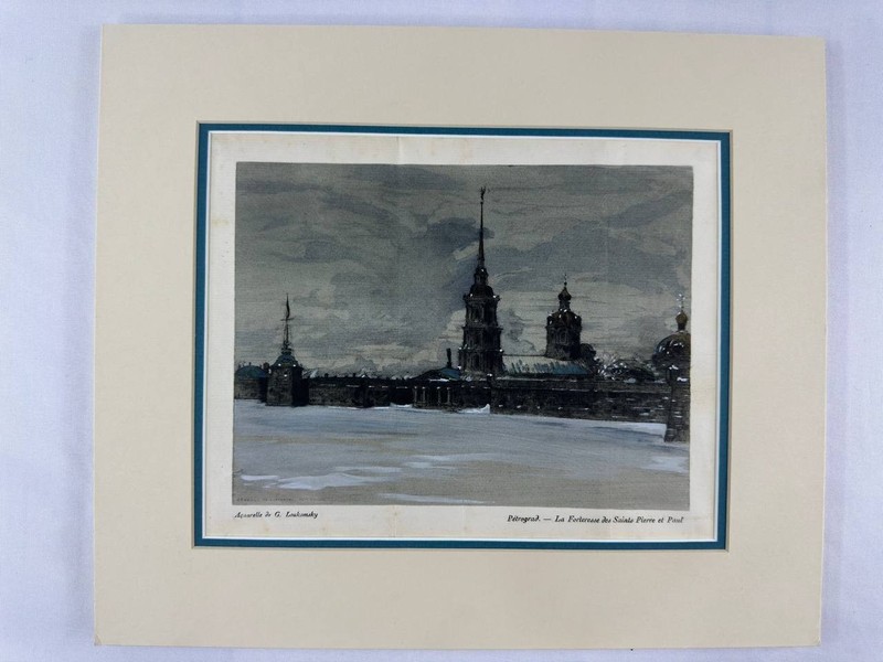 Original Georges Loukomsky Watercolor Petrograd Peter & Paul Fortress Russia gallery