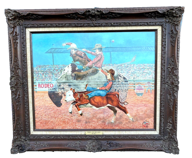 Western Art Texas Rodeo Painting by Texas Artist B. Herd