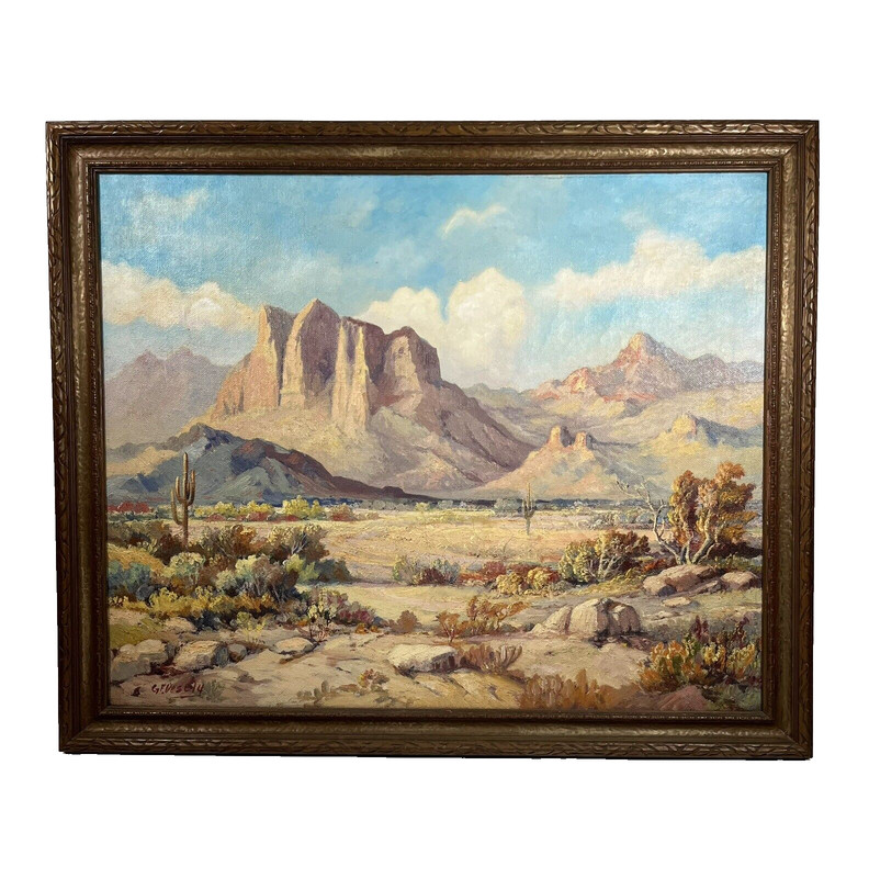 GODFREY VESELY PLEIN AIR IMPRESSIONIST ARIZONA DESERT LANDSCAPE OIL PAINTING