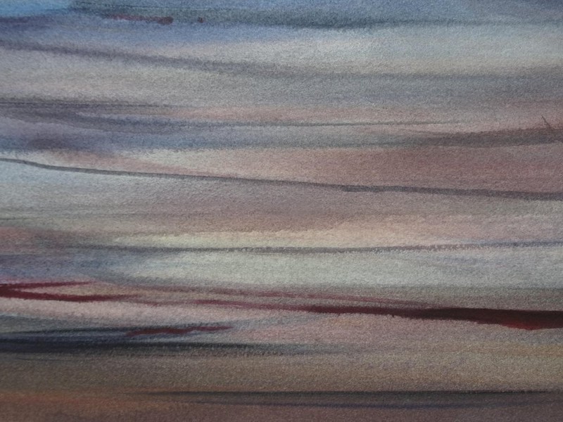 Zigmunds Snore Evening at the Sea 2020 Watercolor on Paper Sea with waves gallery