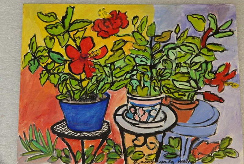 ARTIST ANITA INEZ WHITE ORIGINAL PAINTING