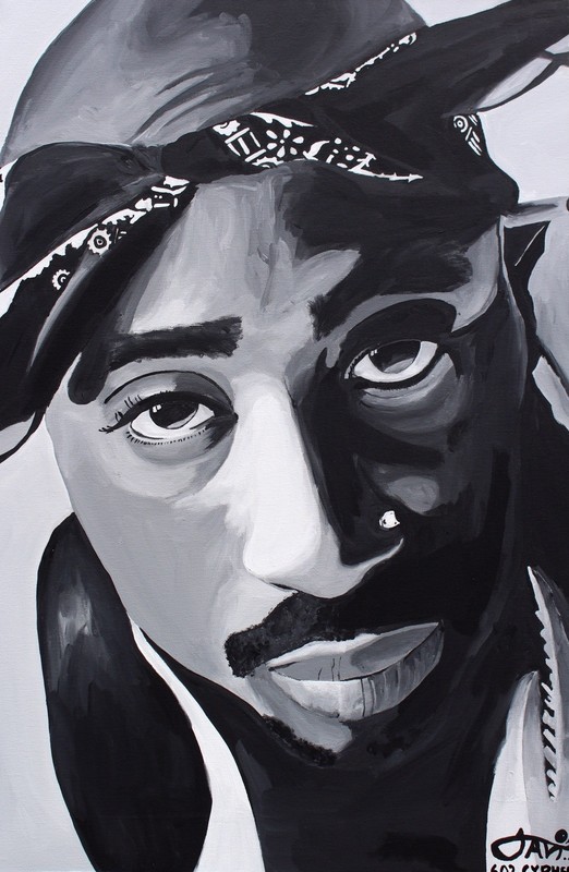 TUPAC Painting ACRYLIC 2PAC ALL EYEZ ON ME 2PACALYPSE MAKAVELI HIPHOP RAP
