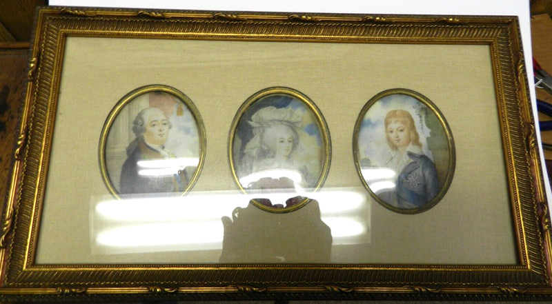 RARE SIGNed (A. LORAN) 18th CENTURY MINIATURE PORTRAITS PAINTINGS 1790’s FAMILY
