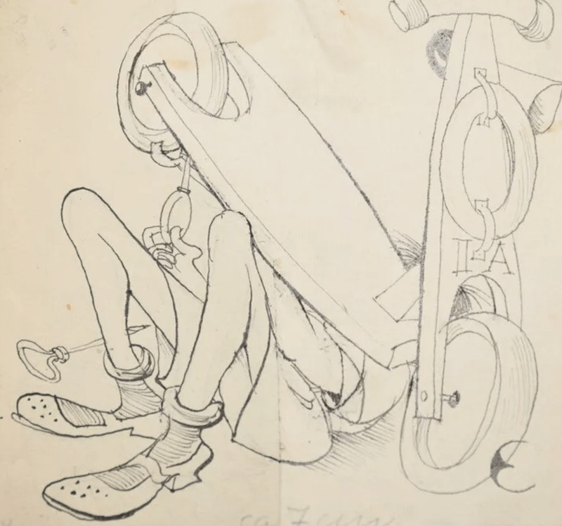 Mechanic | Pen drawing by Eugen Croissant | Die Fliegende Blätter