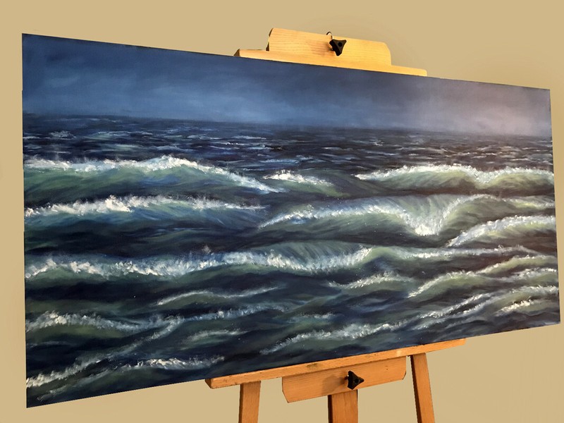 "Tranquil" Original Painting on Canvas, 24x48 inches FREE SHIPPING gallery