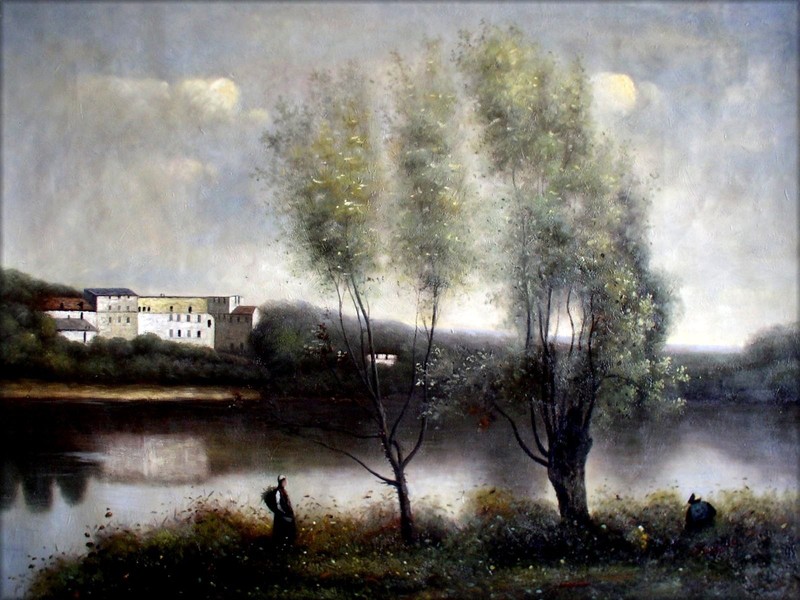 Camille Corot Ville D’avray Repro, Quality Hand Painted Oil Painting 30x40in