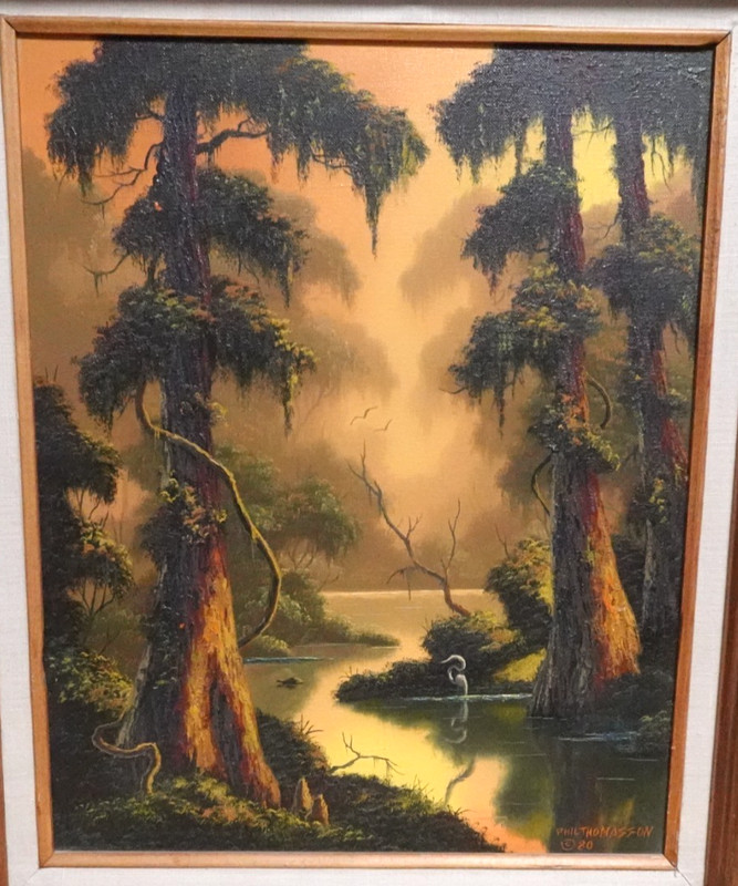 PHIL THOMASSON "CYPRESS COVE" NEW ORLEAN LOUISIANA SWAMP LANDSCAPE PAINTING gallery