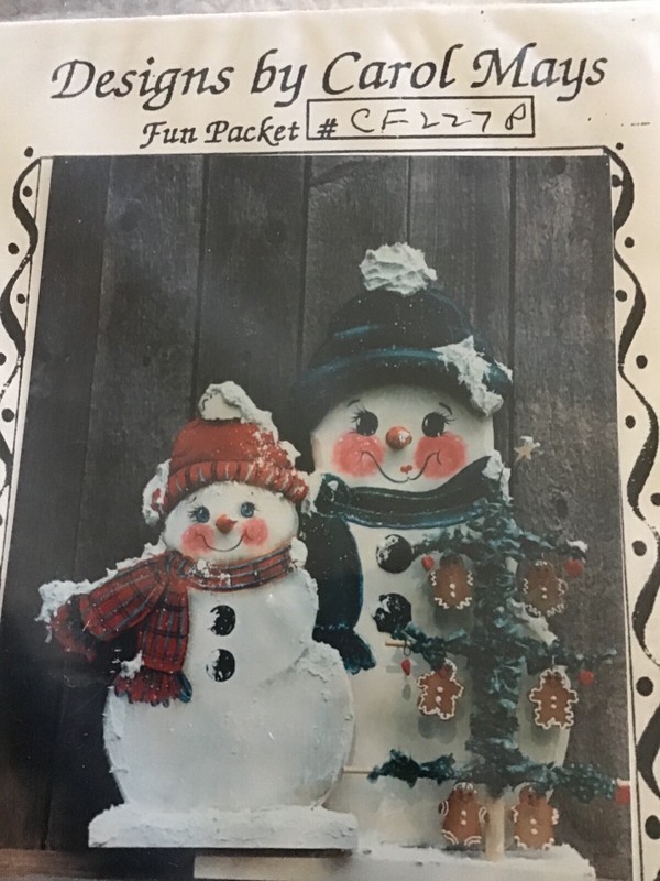 Snowman oil painting pattern