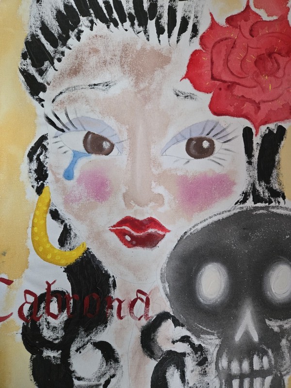 Art On Canvas. Signed 18 in X 24 in. Cabrona. It’s An Artisan Thing.
