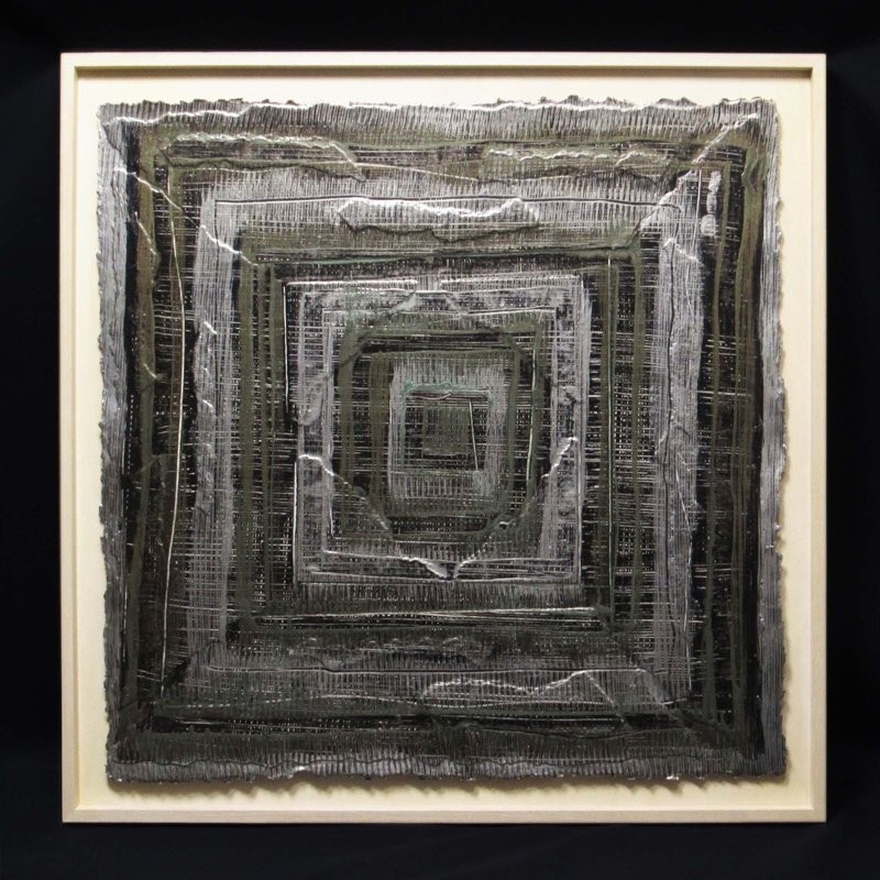 Carlos Breseghello 1990 Mixed Media Original Painting 110×110cm Signed São Paulo
