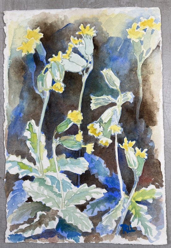 Roberta Larson Original Watercolor Painting Dandelions 11×7” Signed Fine Art