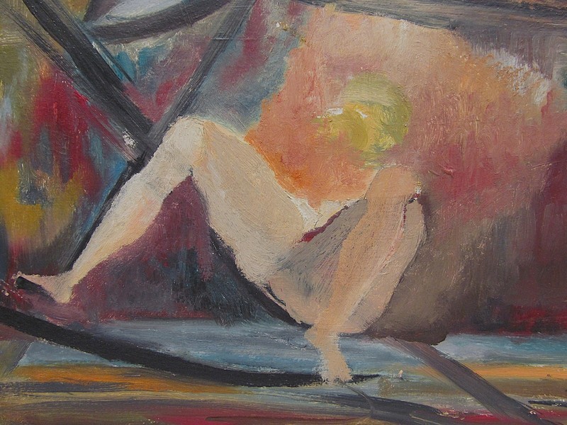 Female Nude Nude Woman Original Colorful Abstract Oil Painting gallery