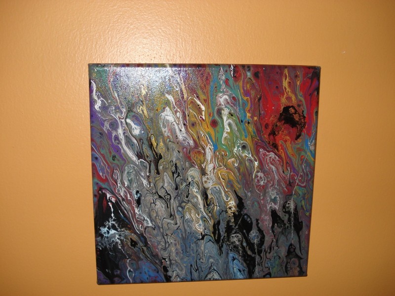FLOW ACRYLIC ABSTRACT PAINTING – ORIGINAL Ready to Hang.10″x10″