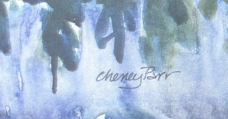 LESLIE CHENEY-PARR "MERCED RIVER FAWN" ORIGINAL WATERCOLOR LANDSCAPE PAINTING gallery