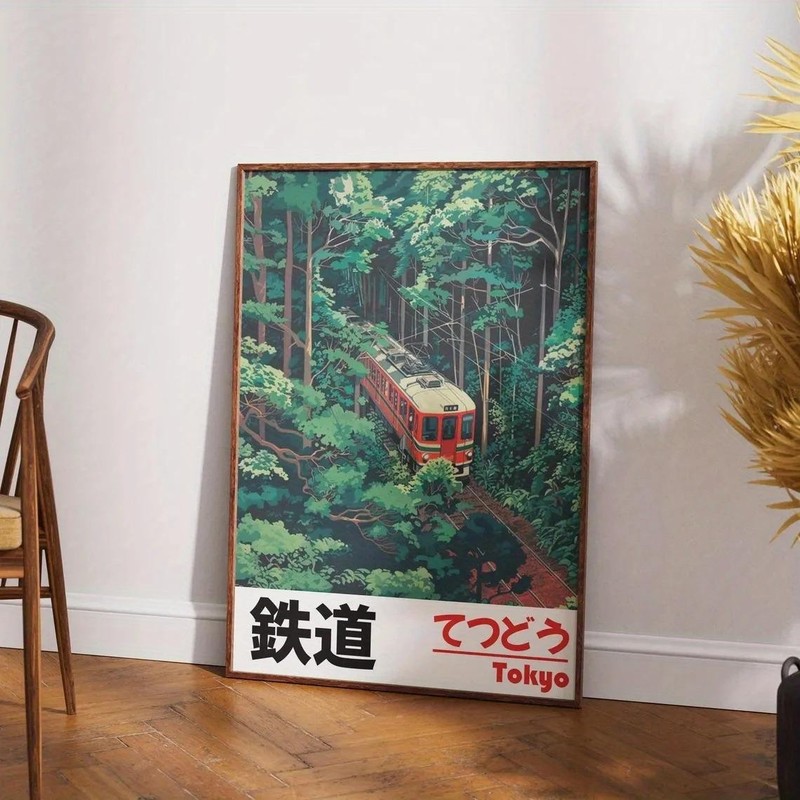 Retro Japanese Landscape Canvas Printing Asian Art Railway Wall Art Poster Moder gallery