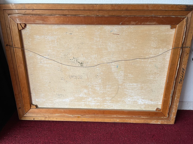 Important Early Lyonel Laurenceau Oil On Canvas Haitian Creole Art 41” X 29” Fr gallery