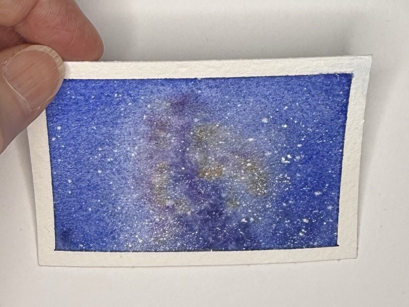 ACEO Original Watercolor Amazing Starry Galaxy Night Sky @spiritridgeart